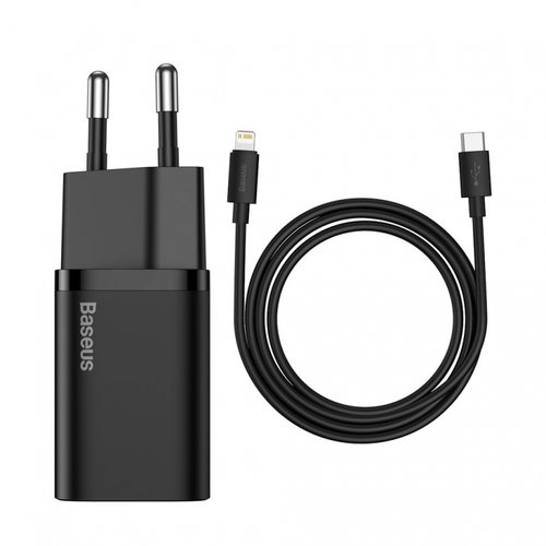 Încărcător Rapid Baseus Super Si 1C USB Type C 20W Power Delivery + Cablu USB Tip C - Lightning 1...