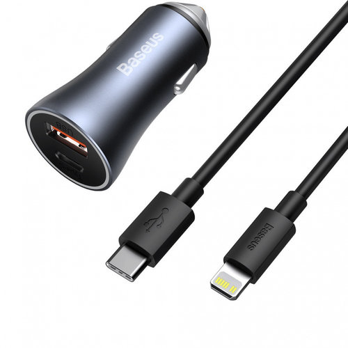 Încărcător Rapid Pentru Mașină Baseus Golden Contactor Pro USB Tip C / USB 40 W Power Delivery ...