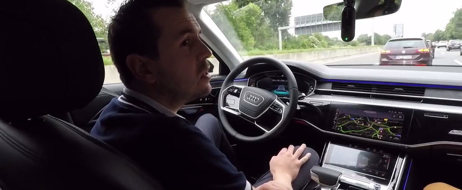 Nemtii de la Audi au scos pe strazi noul A8. L-au lasat sa se conduca de unul singur si au filmat TOTUL Nemtii de la Audi au scos pe strazi noul A8. L-au lasat sa se conduca de unul singur si au filmat TOTUL