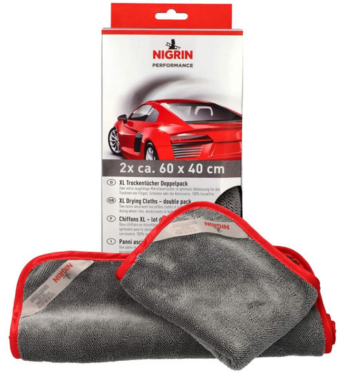Nigrin Performance Set 2 Buc Prosoape Microfibre XL Profesionale, Uscare Auto, Super Absorbante, 60x...