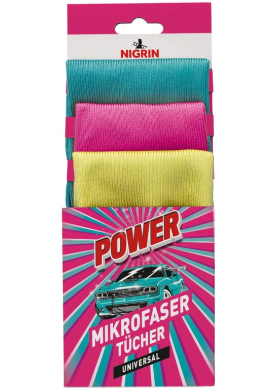 Nigrin Power Set 3 Buc Lavete Microfibra Universale 682414