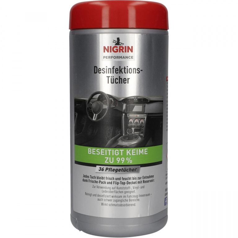 Nigrin Servetele De Dezinfectare Pentru Plastic Vinilin Si Piele 36 Buc 20399