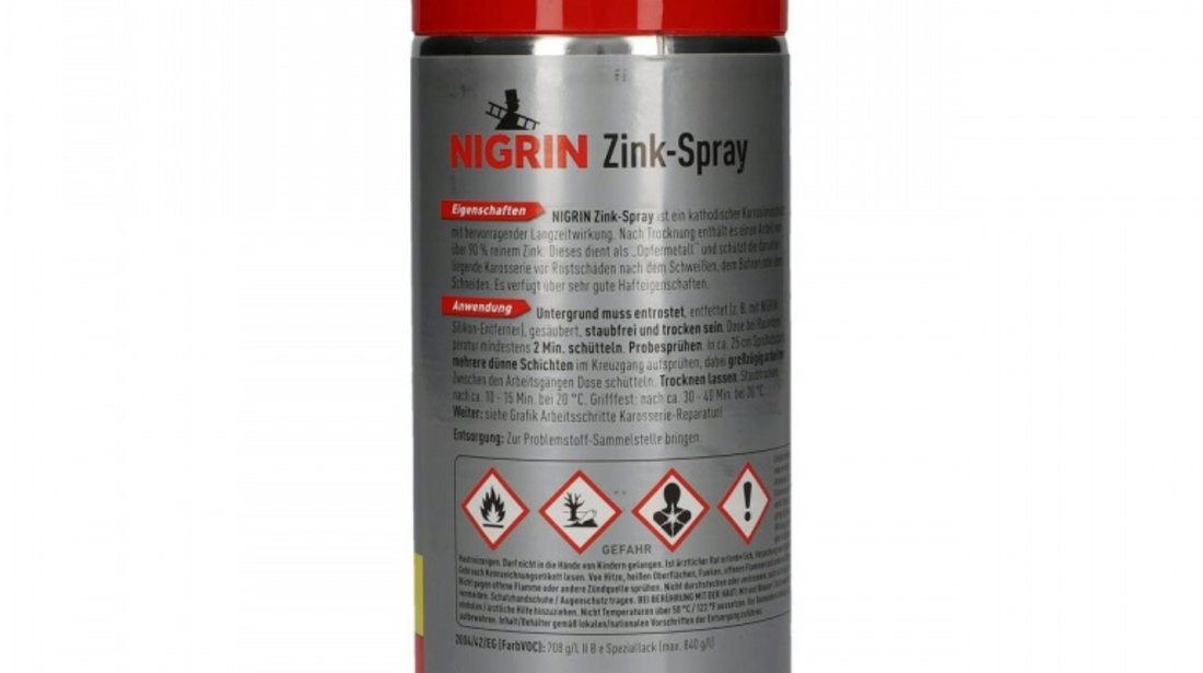 Nigrin Spray Protectie Rugina Cu Zinc 400ML 72286