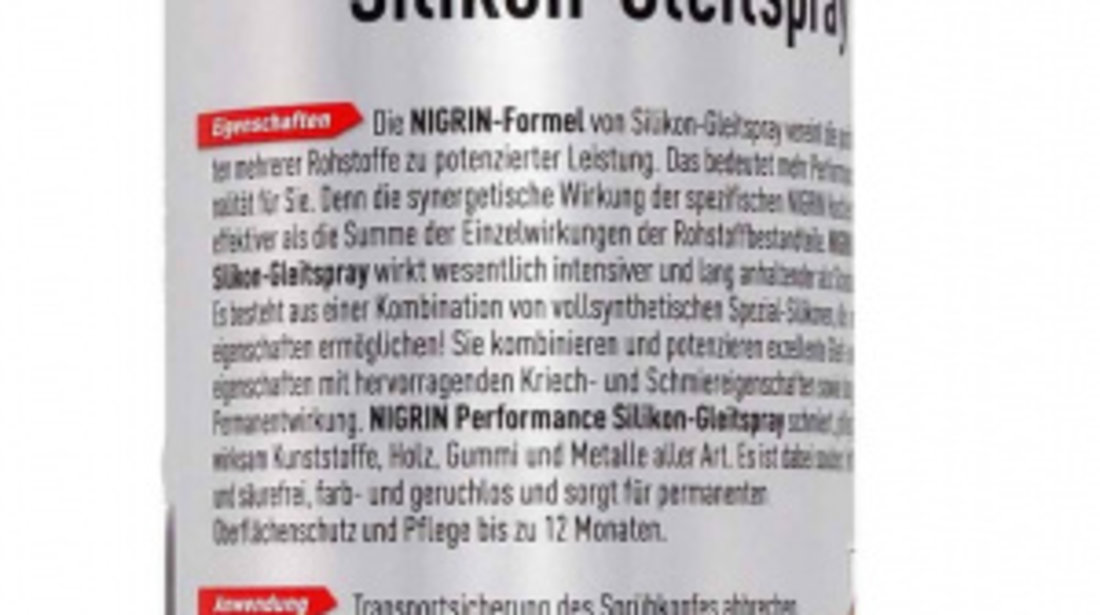 Nigrin Spray Ulei Cu Silicon Hybrid 500ML 72241