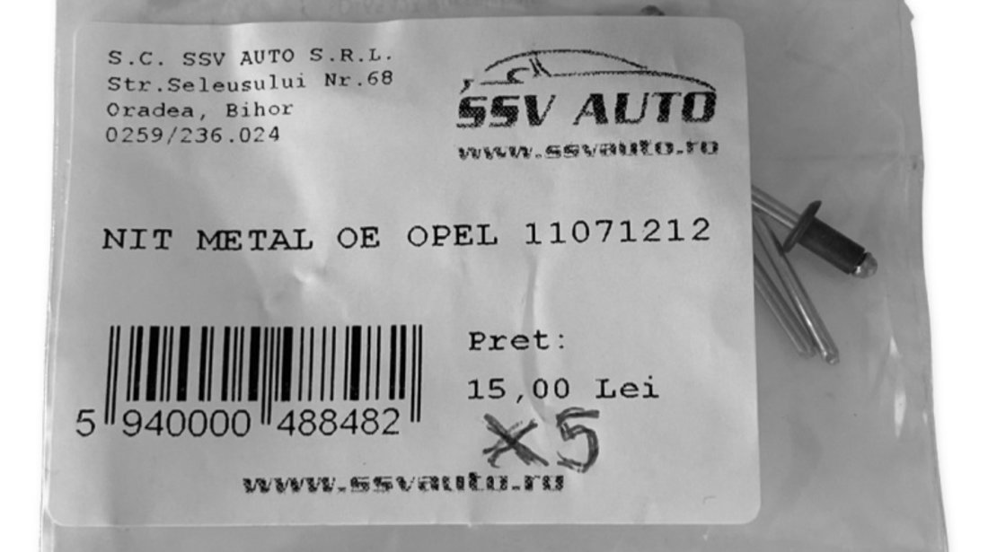 Nit Metal Oe Opel 11071212