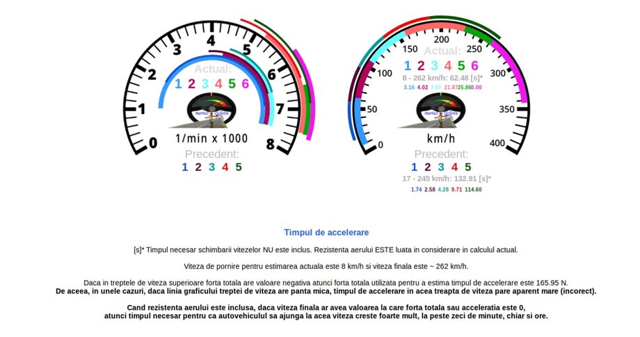NOU! Estimare timp acceleratie si rezistenta aerului