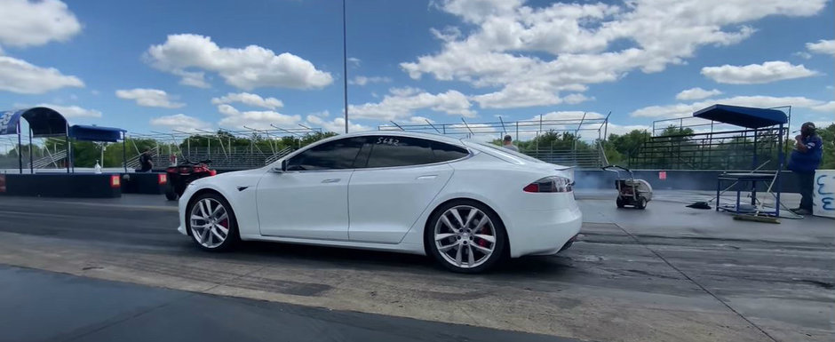 Nou record mondial pe 402 metri pentru TESLA MODEL S. Cel mai nou upgrade de soft are toate meritele