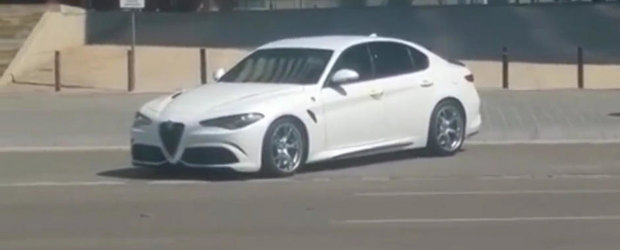 Noua Alfa Romeo Giulia QV da buzna pe strazile Valenciei complet necamuflata