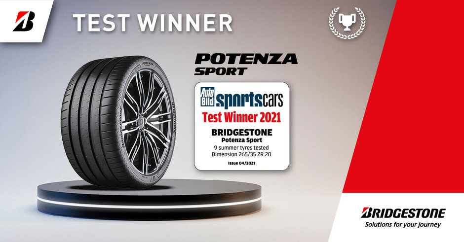 “Noua anvelopa sportiva de top” Bridgestone Potenza Sport a fost numita castigatoarea testului Autobild pentru anvelope sportive 2021