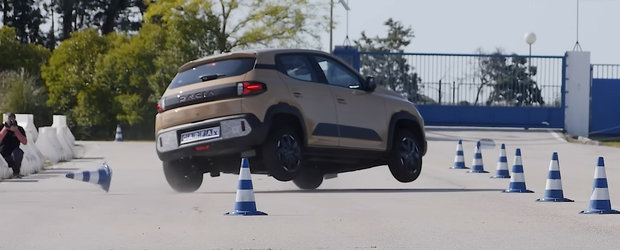 Noua Dacia Spring, la un pas de rasturnare. S-a ridicat pe doua roti la testul elanului!