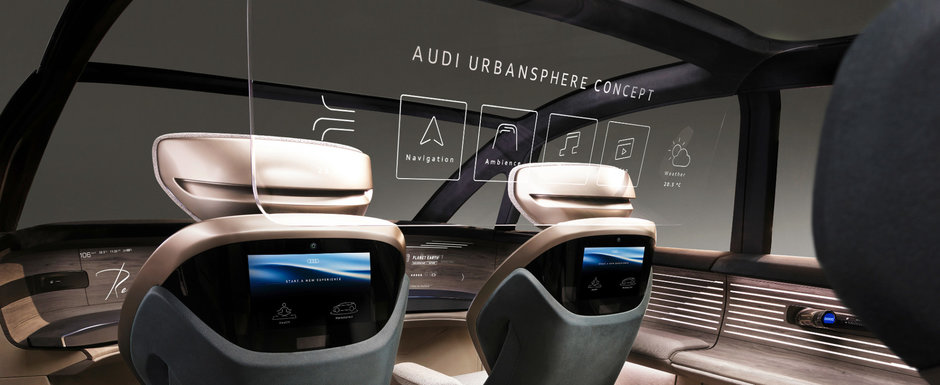 Noua masina de la Audi e nebunie curata: are un display transparent care coboara din plafon Noua masina de la Audi e nebunie curata: are un display transparent care coboara din plafon