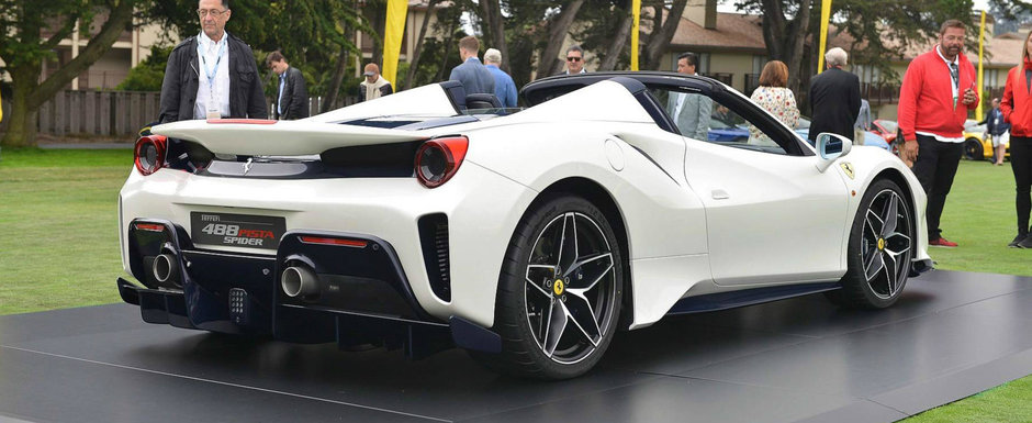 Noua masina de la Ferrari n-a avut nevoie de covor rosu. A fost una dintre vedetele Concursului de Eleganta de la Pebble Beach