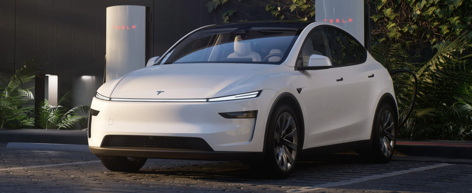 Noua Tesla Model Y a debutat oficial. Partea frontala, inspirata de actualul Cybertruck Noua Tesla Model Y a debutat oficial. Partea frontala, inspirata de actualul Cybertruck