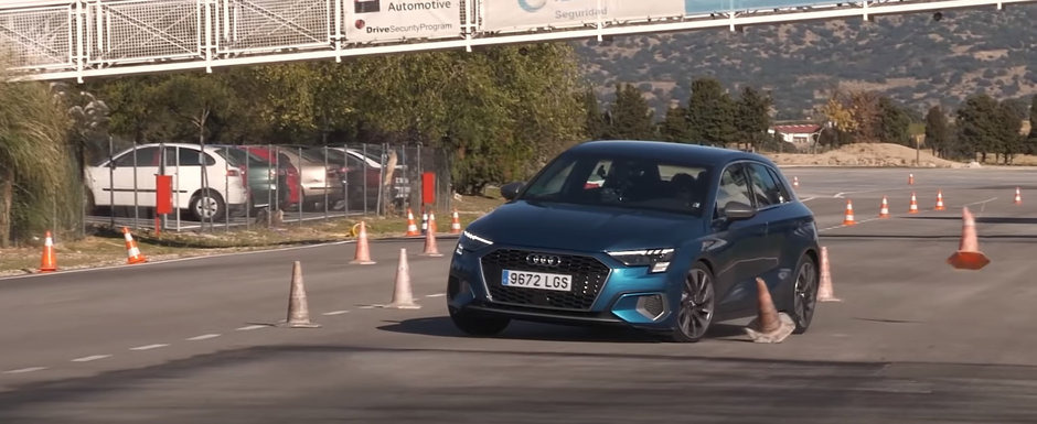 Noul Audi A3 s-a facut de ras la testul elanului. VIDEO ca sa te convingi si singur