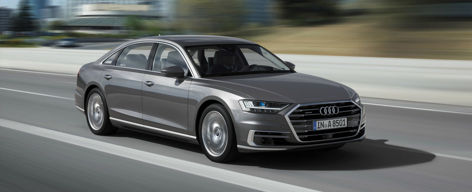 Noul Audi A8, "viitorul limuzinelor de lux", este disponibil pentru precomanda. Pleaca de la 90.600 de euro Noul Audi A8, "viitorul limuzinelor de lux", este disponibil pentru precomanda. Pleaca de la 90.600 de euro