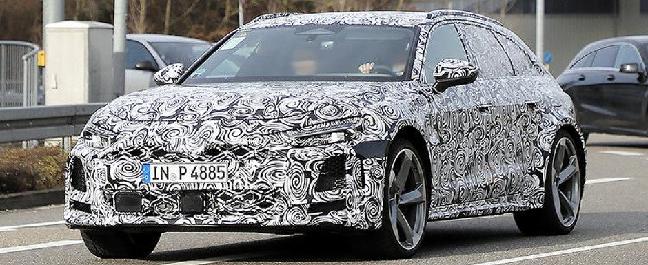 Noul Audi RS5 Avant, surprins pentru prima oara in teste. Modelul proiectat special pentru a concura cu BMW M3 Touring ar putea veni cu un sistem de propulsie plug-in hybrid sub capota si trei ecrane in bord Noul Audi RS5 Avant, surprins pentru prima oara in teste. Modelul proiectat special pentru a concura cu BMW M3 Touring ar putea veni cu un sistem de propulsie plug-in hybrid sub capota si trei ecrane in bord