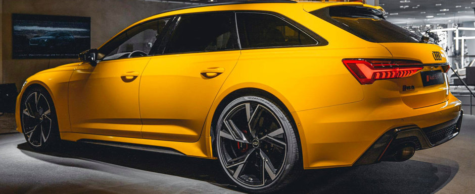 Noul Audi RS6 Avant, asa cum probabil nu o sa-l mai vezi niciodata. Cum arata break-ul de 600 de CAI in nuanta Vegas Yellow