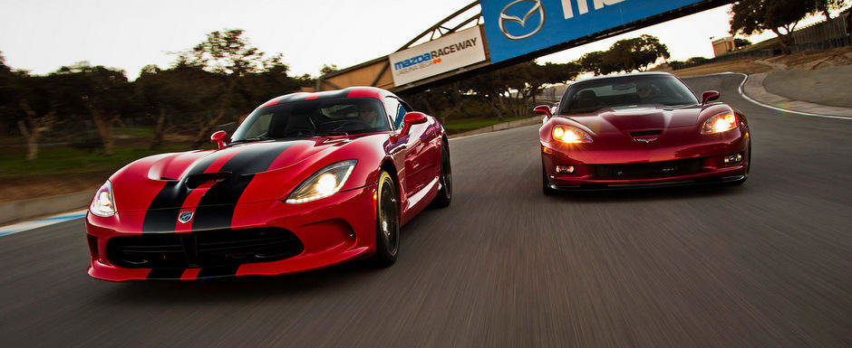 Noul Dodge Viper GTS si ultimul Chevrolet Corvette ZR1 se intrec la Laguna Seca