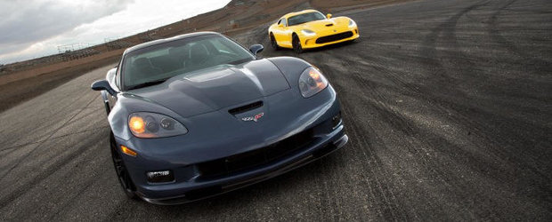 Noul Dodge Viper si legendarul Chevy Corvette ZR1 se intrec in burnouturi. VIDEO AICI!