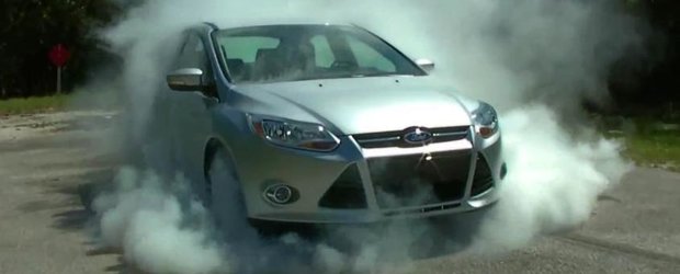 Noul Ford Focus 2012 stie sa faca burnout. Chiar unul foarte lung!