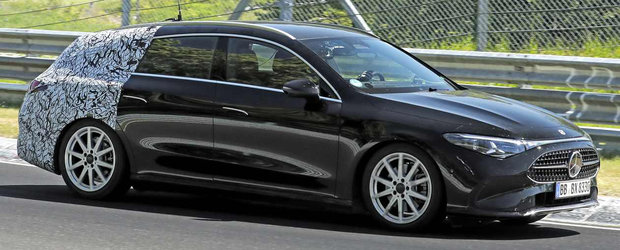 Noul Mercedes CLA Shooting Brake, in cele mai clare imagini de pana acum. Modelul nemtilor ar putea avea 354 de cai sub capota si trei ecrane color in bord