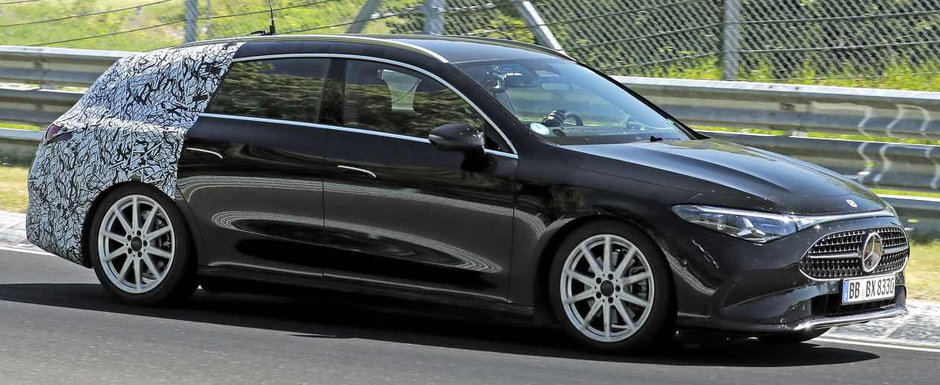 Noul Mercedes CLA Shooting Brake, in cele mai clare imagini de pana acum. Modelul nemtilor ar putea avea 354 de cai sub capota si trei ecrane color in bord Noul Mercedes CLA Shooting Brake, in cele mai clare imagini de pana acum. Modelul nemtilor ar putea avea 354 de cai sub capota si trei ecrane color in bord