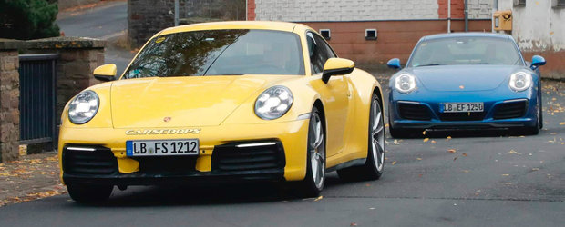 Noul Porsche 911, surprins complet necamuflat alaturi de modelul actual. Cum s-a schimbat designul caroseriei