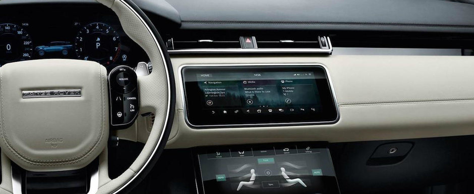 Noul Range Rover Velar iese la inaintare cu un interior plin de ecrane color