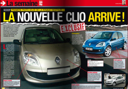Noul Renault Clio, intr-o revista franceza Noul Renault Clio, intr-o revista franceza