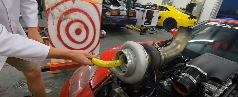 Nu incerca asta acasa! El a bagat diverse lucruri intr-o turbina pentru a vedea ce se intampla Nu incerca asta acasa! El a bagat diverse lucruri intr-o turbina pentru a vedea ce se intampla