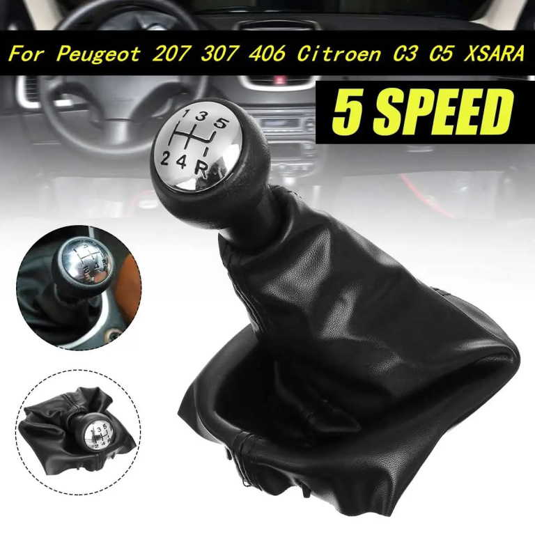 Nuca Schimbator Viteze + Manson Compatibil Peugeot 307 CC 2003→ M-08 Negru