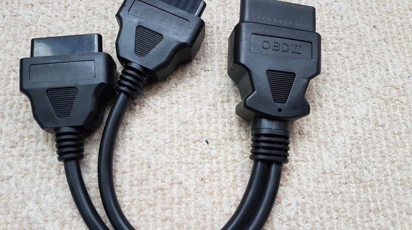 OBDII Y Splitter 1 Male to 2 Female 16Pin Extension Cable 30cm
