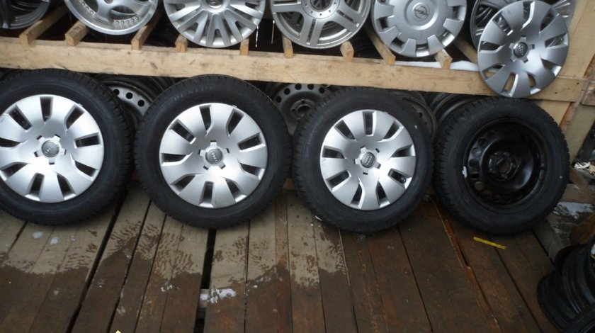 Ocazie set de 4 jante de tabla originale Audi A4 cu tot cu anvelpe noi de iarna marimea 205 60 R16 la doar 500 EURO