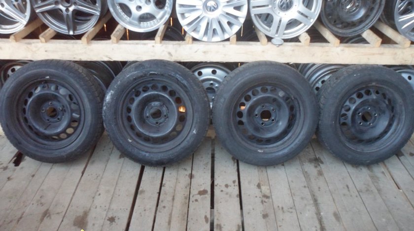 Ocazie set de 4 jante de tabla pe 16 originale AUDI A4 cu tot cu anvelope marimea 205 60 R16 la doar 800 LEI