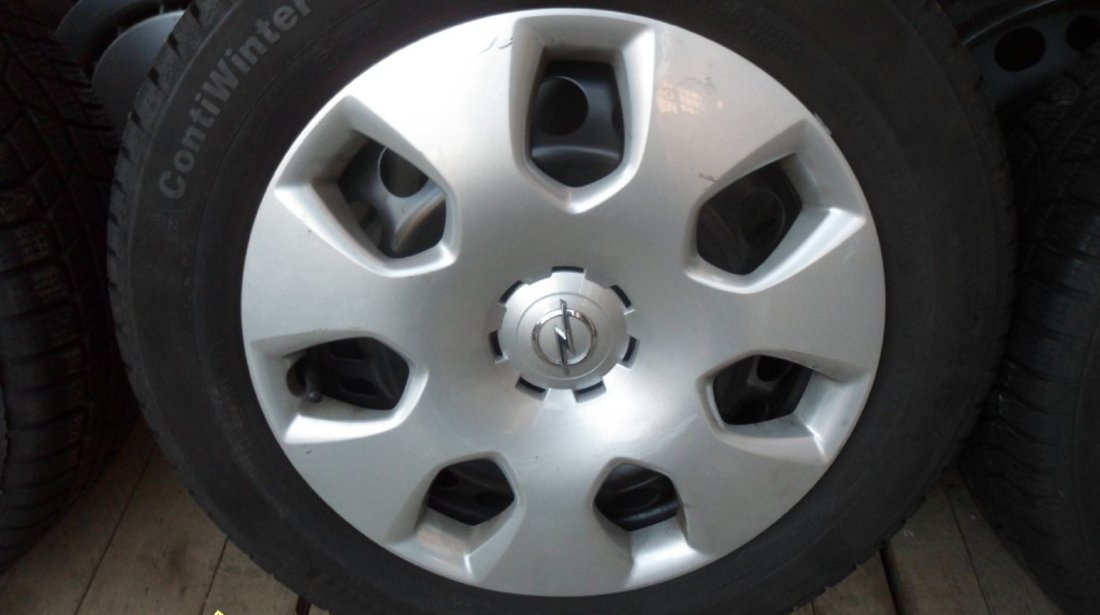 Ocazie set de 4 jante de tabla pe 16 originale Opel Astra J cu tot cu anvelope de iarna noi marimea 205 60 R16 la doar 400 EURO