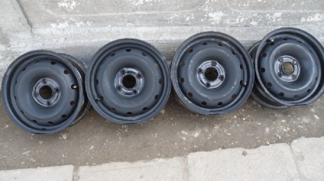 Ocaziee set de 4 jante de tabla pe 14 cu 4 gaurii 4x108 originale de peugeot 206 la doar 75 ron bucataa