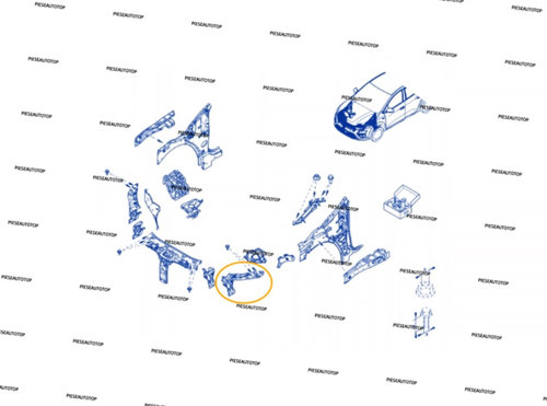 Ochelar Suport Trager fata stanga Dacia Sandero 3 Stepway 2021-2024 NOU 625134019R 625199663R OE