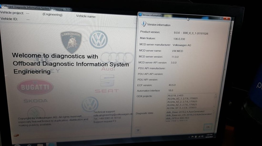 Odis 5.1.6 laptop diagnoza grupul Vag