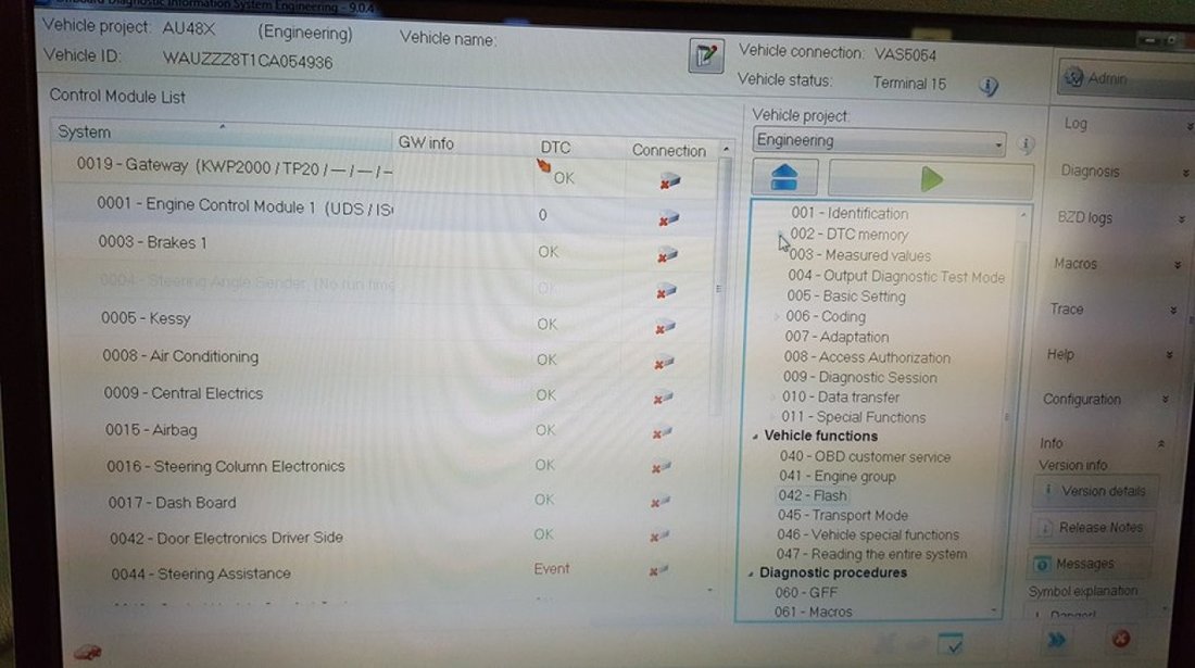 Odis 5.1.6 laptop diagnoza grupul Vag