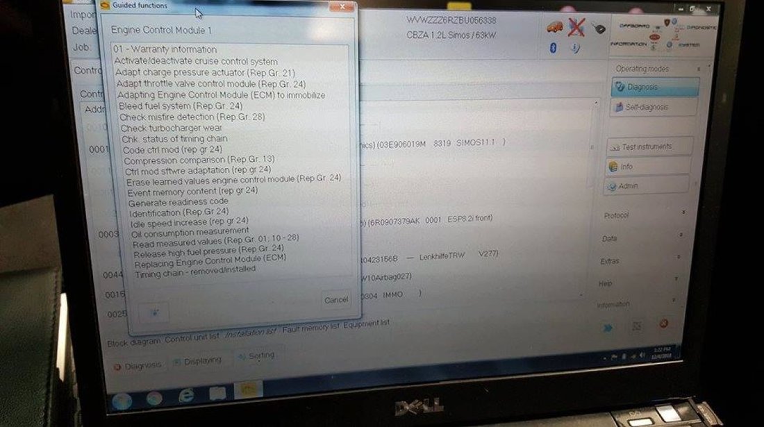 Odis 5.1.6 laptop diagnoza grupul Vag