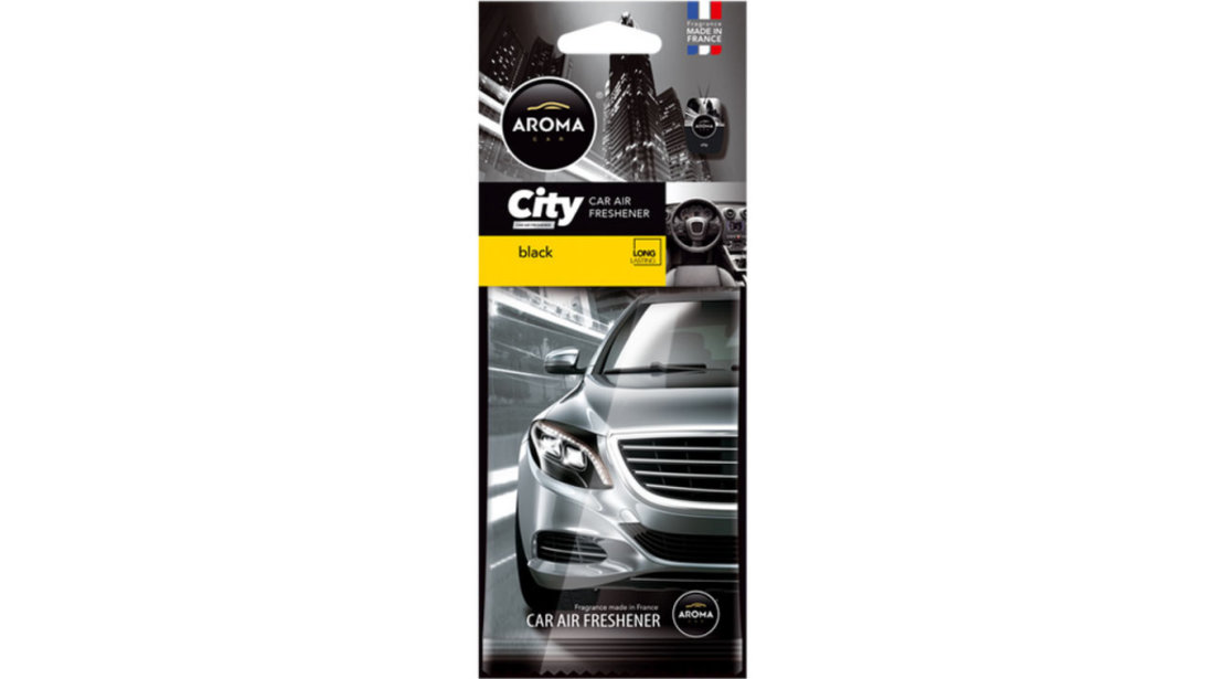 Odorizant Auto Aroma Car City Card Black Amio A92667