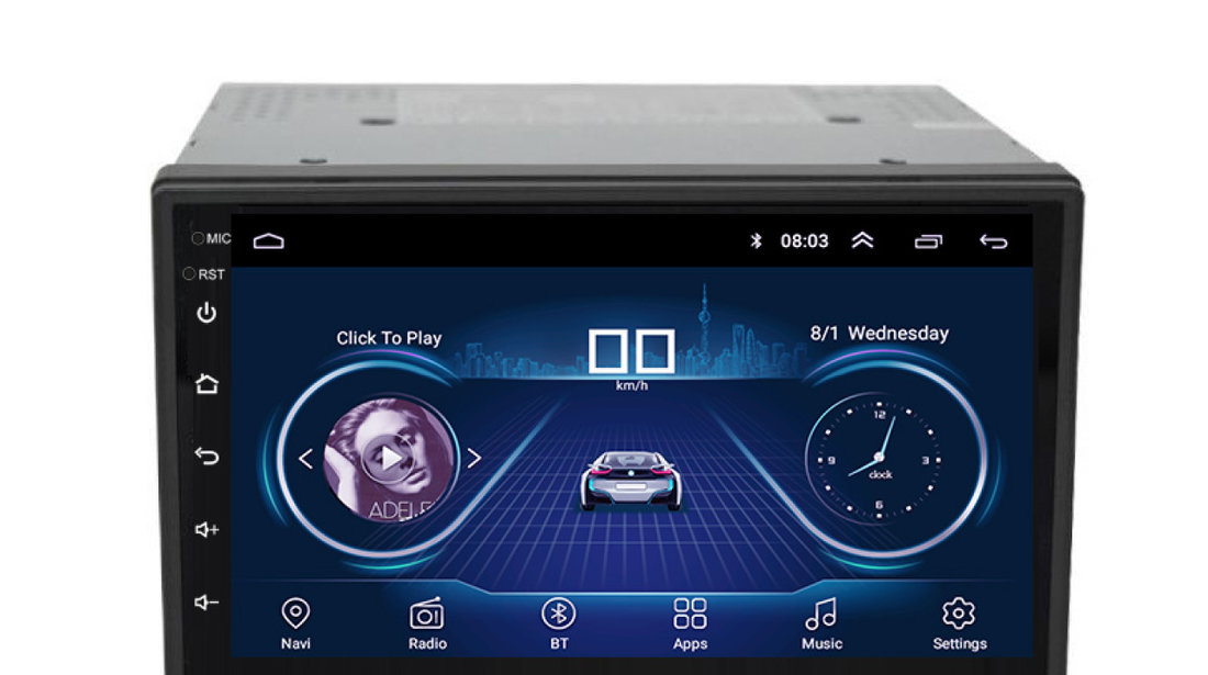 OFERTA!!!NAVIGATIE CARPAD 2DIN UNIVERSALA ANDROID 8.1 ECRAN 7'' CAPACITIV USB INTERNET WIFI GPS WAZE
