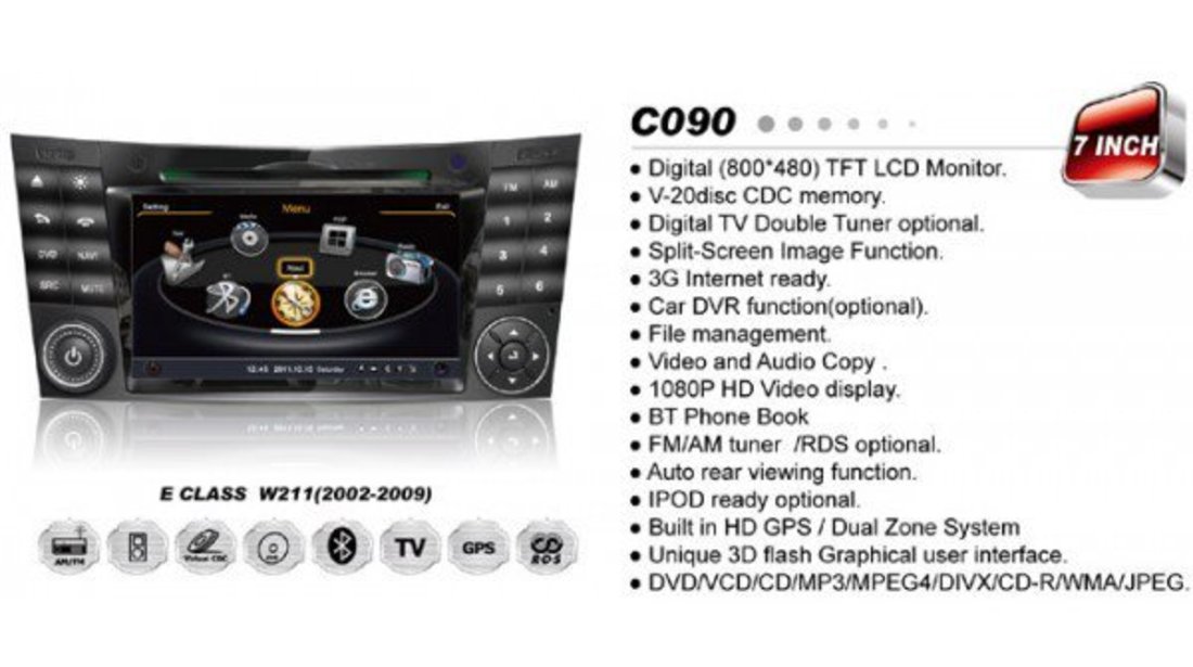 OFERTA!NAVIGATIE DEDICATA MERCEDES BENZ E CLASS W211 CLS W219 EDOTEC EDT-C090 PLATFORMA S100 DVD GPS