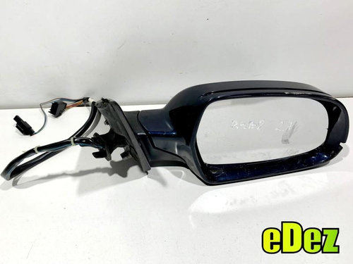 Oglinda dreapta culoare albastru - lz5a Audi A4 (2007-2011) [8K2, B8]