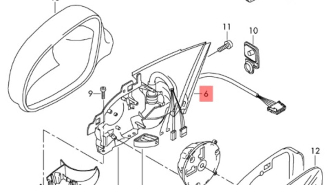 Oglinda dreapta electrica ​Volkswagen Passat B6 (3C2) Berlina 2008 2.0 TDI OEM 3C0857934