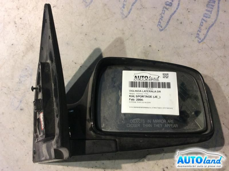 Oglinda Dreapta Neagra, Electrica, 5 Pini Kia SPORTAGE JE 2004