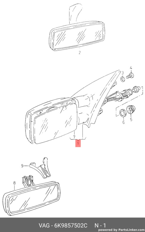 Oglinda dreapta Seat Inca 1.9 SDI 1Y 2002 OEM 6K9857502C