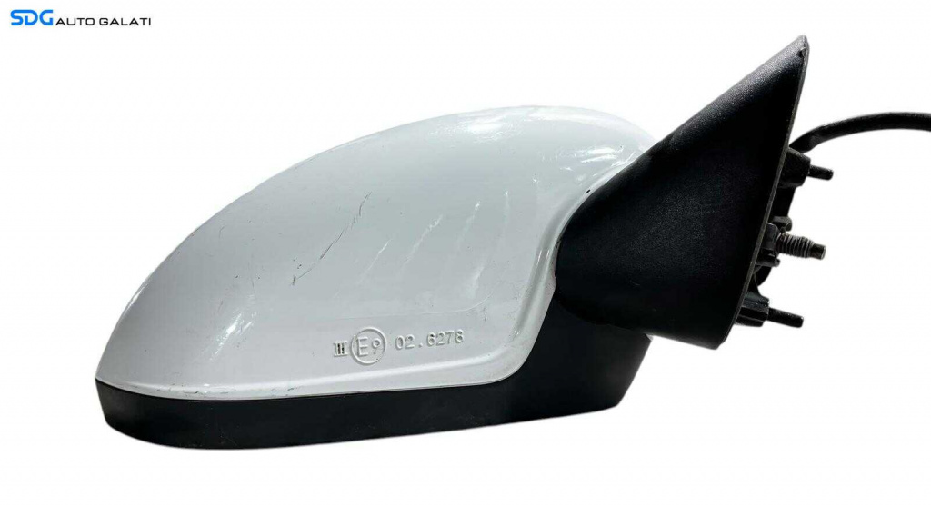 Oglinda Electrica Dreapta Opel Corsa D 2006 - 2014 ( Fără Sticlă, Ramă Crăpată ) Culoare Alba Cod 46-843-5664 [L5725]