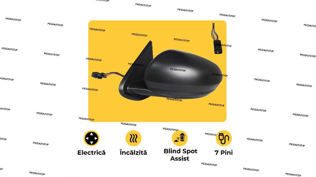 Oglinda electrica stanga Dacia Duster 2 2018-2023 NOUA 963026917R - ASISTENTA UNGHI MORT (7 PINI)