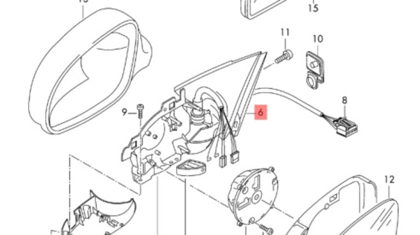 Oglinda electrica stanga Volkswagen Passat B6 2.0 TDI Sedan 2007 3C0857933 OEM 3C0857933